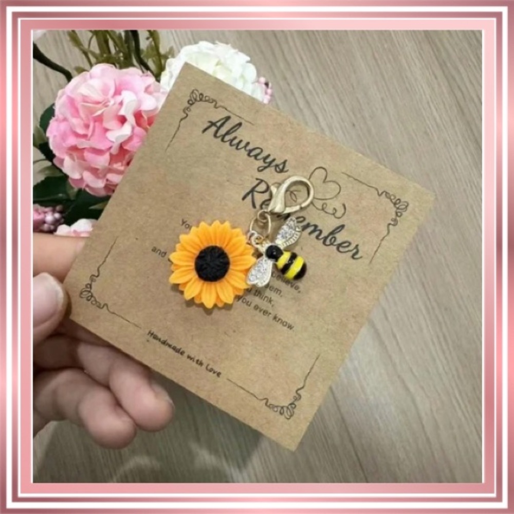 Beautiful Sunflower & Bee with a “Always Remember” Poem
